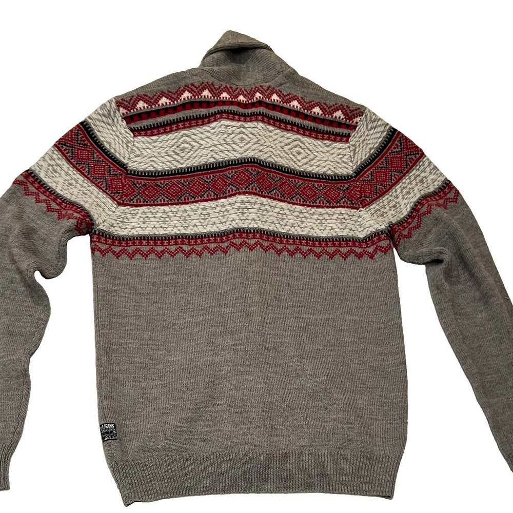 Jeans By Buffalo Southwestern Academia Cardigan Shawl Collar Knit Sweater S Men - Picture 3 of 7
